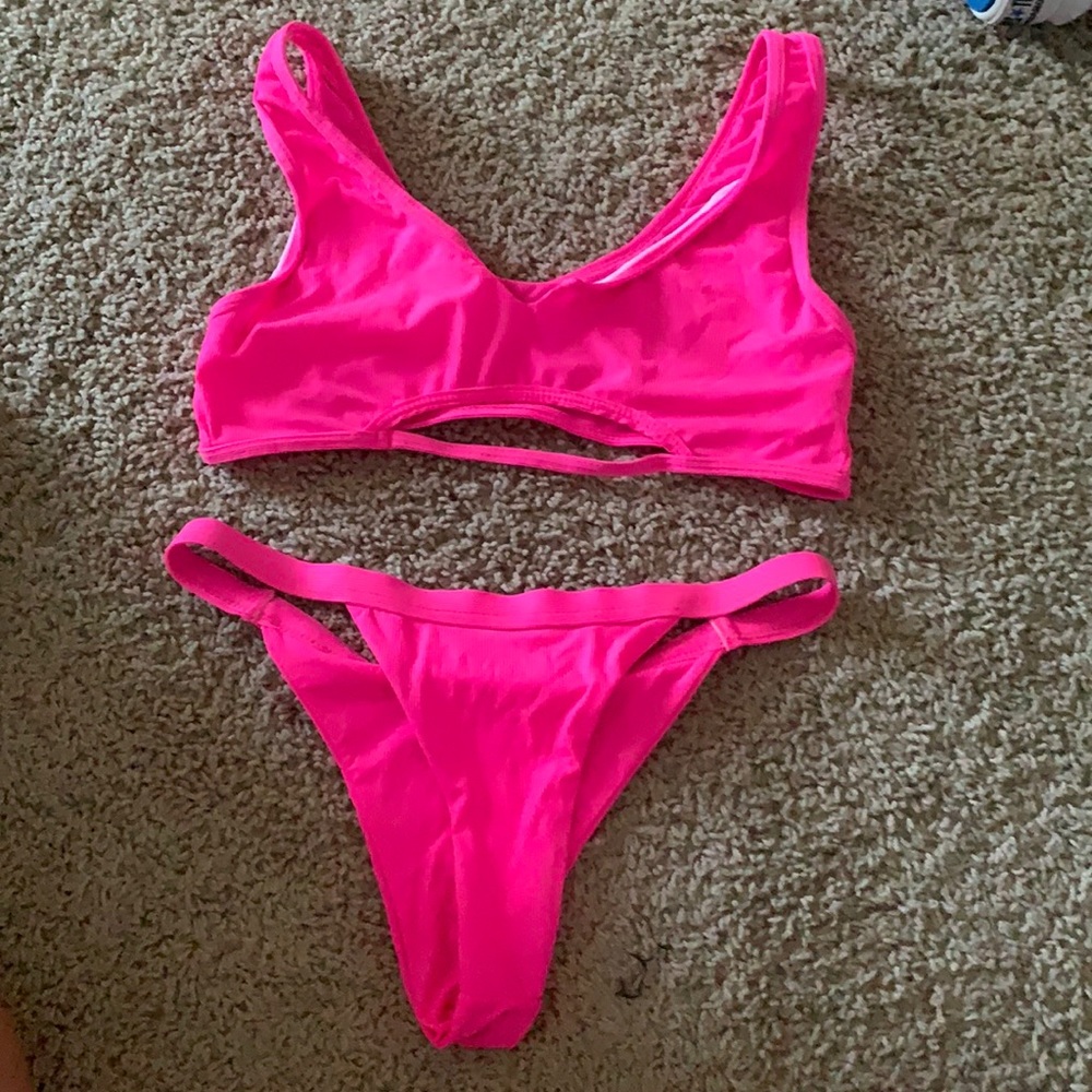 neon pink bikini